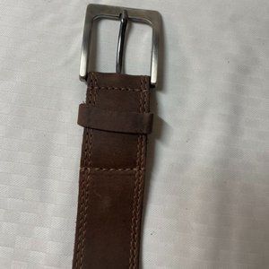 Hide & Drink- Men's Two Row Stitch Leather Belt- Brown